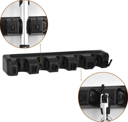 Broom Holder Wall Mount Holder Broom Mop Holder 6 Hooks Broom Holder Tool Holder Wall Mount