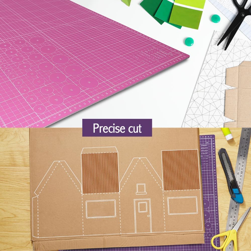 Profesjonalna Mata do Cięcia A3 Różowa i Liliowa Idealna do Patchworku, Szycia i Rękodzieła Samonaprawiająca się 45x30 cm