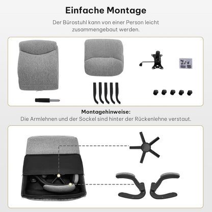 Bürostuhl ergonomisch Computerstuhl mit hochklappbarer Armlehne