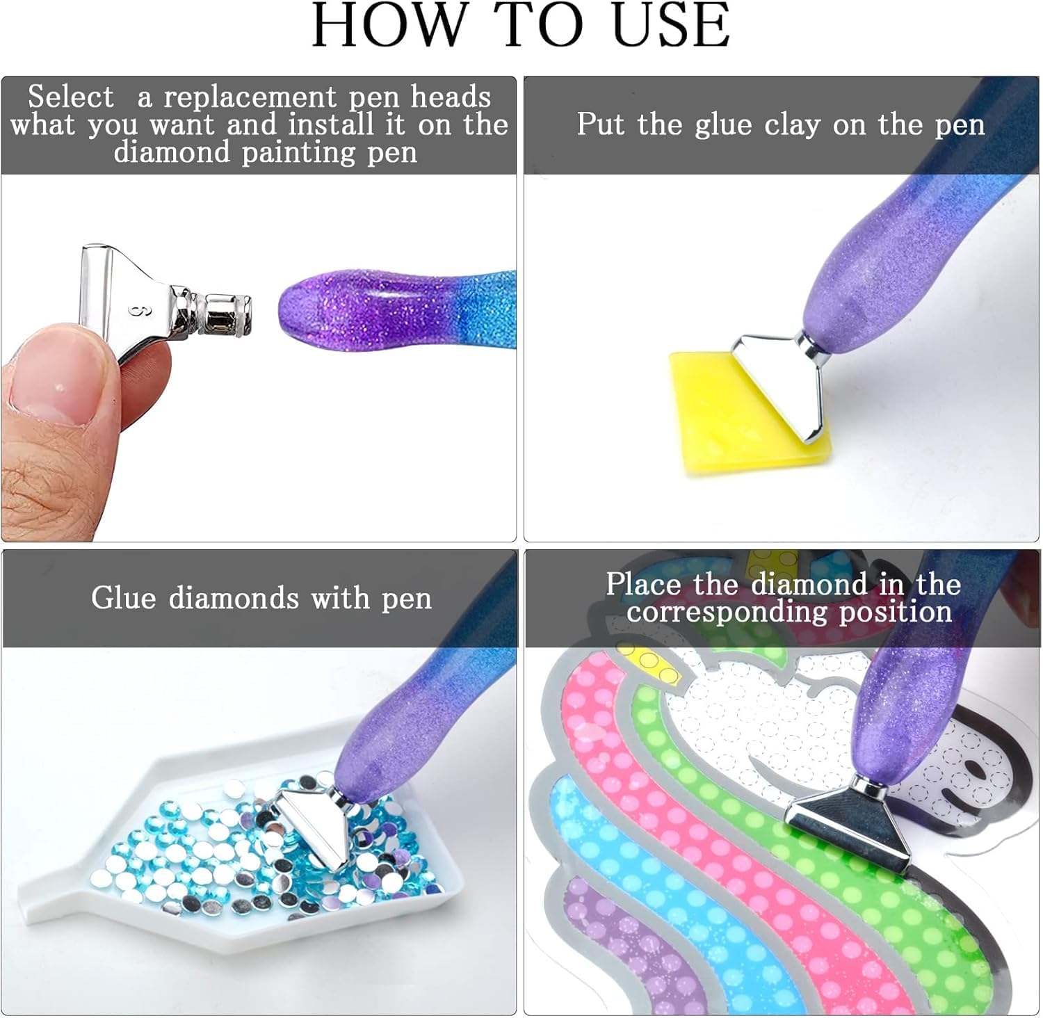 Zestaw pisaków do malowania diamentowego, akcesoria i narzędzia do 5D DIY malowania diamentami