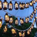 Retro petrolejové lampáše s LED reťazcami: Dekorácie pre domácnosť a záhradu